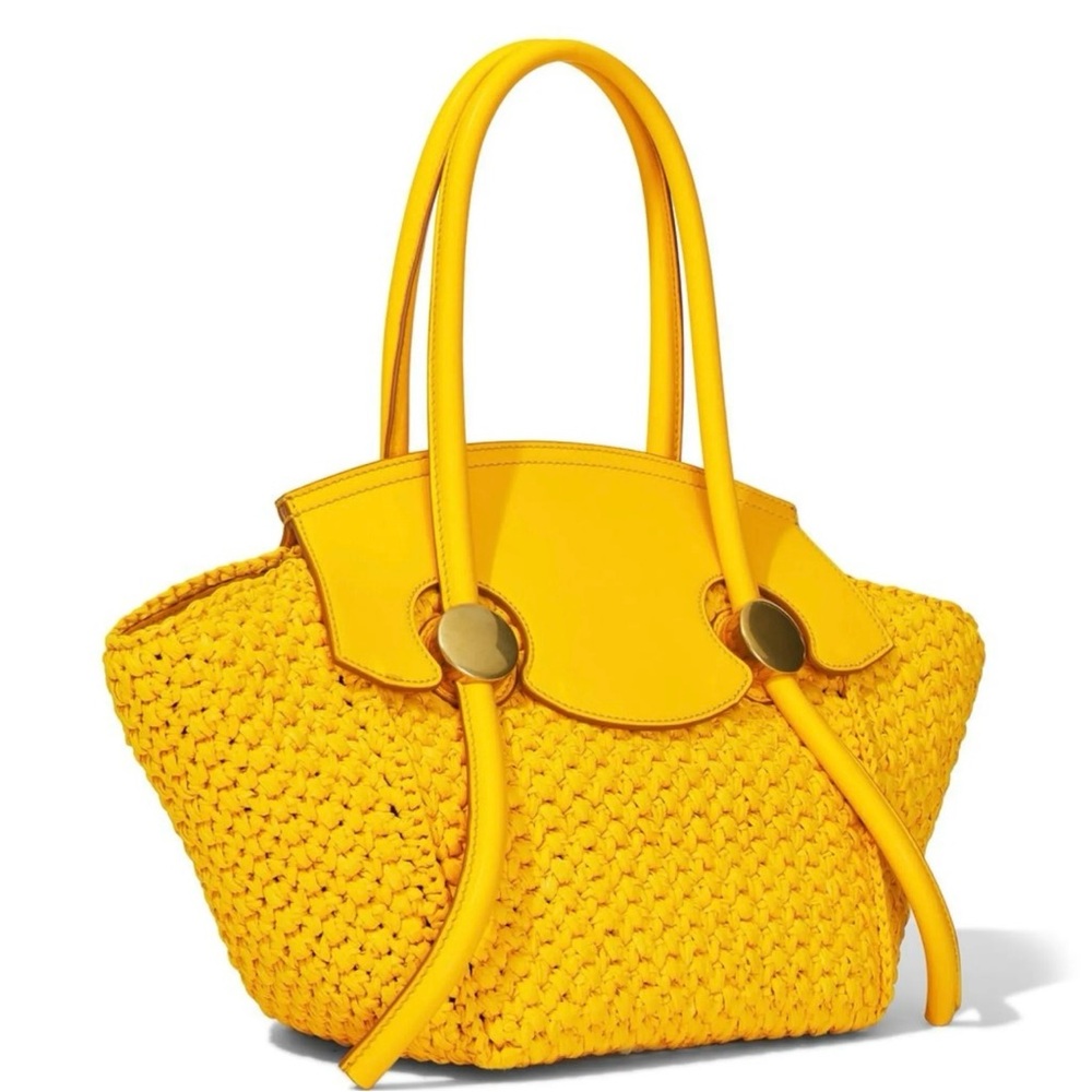 PROENZA SCHOULER Woven Raffia and Leather Tote Bag🌸 - Picture 2 of 15